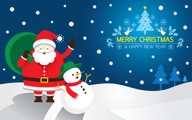Santa, Snowman, Background