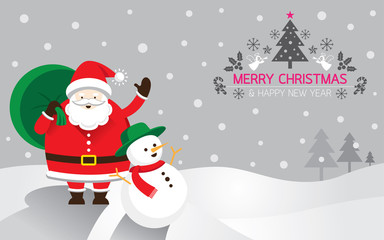Santa, Snowman, Background