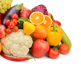 fruit and vegetable isolated on white background