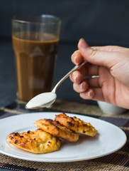 baked cheesecakes with sour cream, breakfast