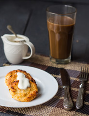 baked cheesecakes with sour cream, breakfast