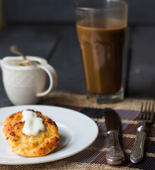 baked cheesecakes with sour cream, breakfast