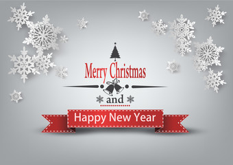 Fototapeta na wymiar Christmas Greeting Card. Merry Christmas lettering