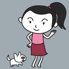 Girl and dog