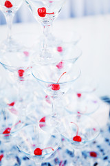 Pyramid champagne martini glasses