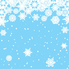 Background for Christmas and New Year with snowflakes