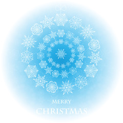 Abstract background with Christmas decorations of snowflake