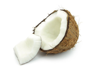 Coconut,  isolated on white background.
