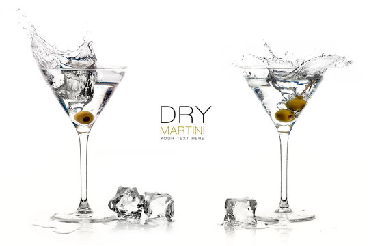 Dry Martini Cocktails. Splashes. Design Template
