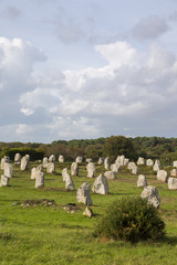 Intriguing standing stones at Carnac in Brittany, France