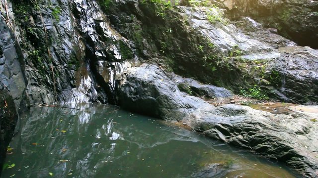 Waterfall in deep forest on Koh Samui. Thailand. HD. 1920x1080
