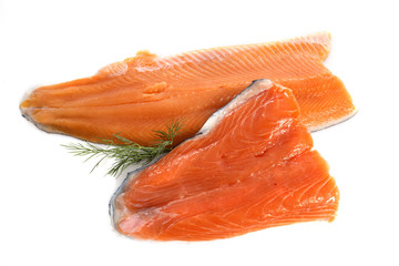 trout and salmon fillet