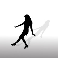 Fototapeta na wymiar Vector silhouette of a woman.