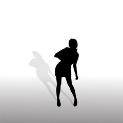 Vector silhouette of a woman.