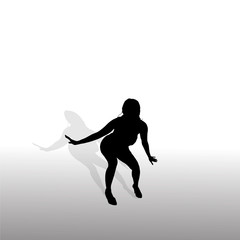 Vector silhouette of a woman.