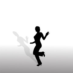 Vector silhouette of a woman.