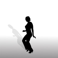 Vector silhouette of a woman.