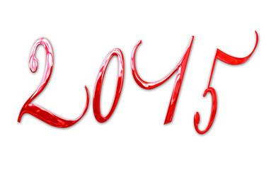 2015, elegant shiny 3D red metal letters