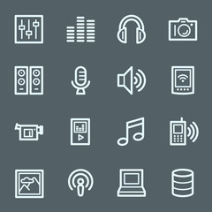 Media Web Icons Set