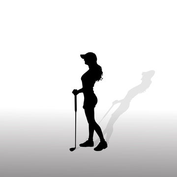 Vector silhouette of the woman.