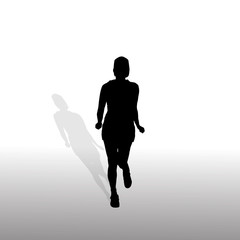 Vector silhouette of woman.