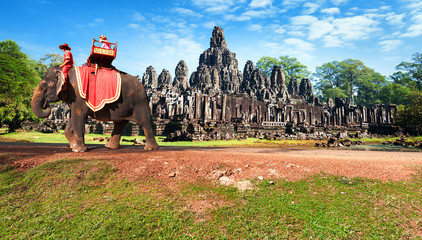 Naklejka premium Kambodża, Siem Reap, świątynia Angkor wat khmer