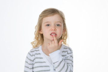 Fototapeta premium portrait of nice girl on white background