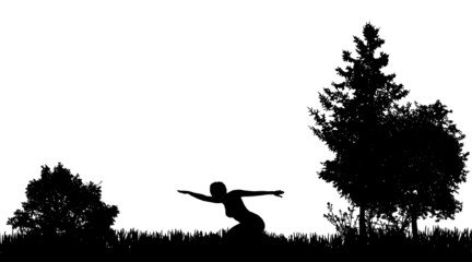 Vector Silhouette of a woman.