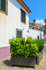 Fototapeta na wymiar Houses in Camara de Lobos town, Madeira island, Portugal