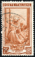 stamp printed in Italy, shows Sicilia - the orange