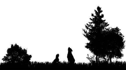 Vector silhouette of the dog.