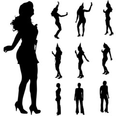Vector silhouette of a woman.