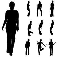 Vector silhouette of a woman.