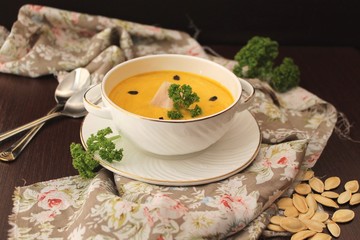 pumpkin cream-soup with barberry