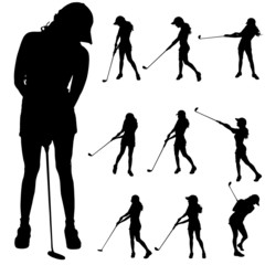 Naklejka premium Vector silhouette of the woman.