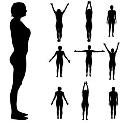 Vector silhouette of woman.