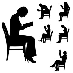 Vector silhouette of people.