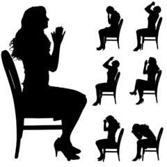 Vector silhouette of people.