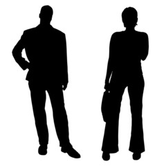 Vector silhouettes of business people.