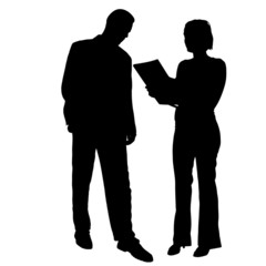 Vector silhouettes of business people.