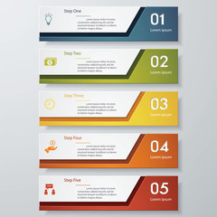 Design clean number banners template. Vector.