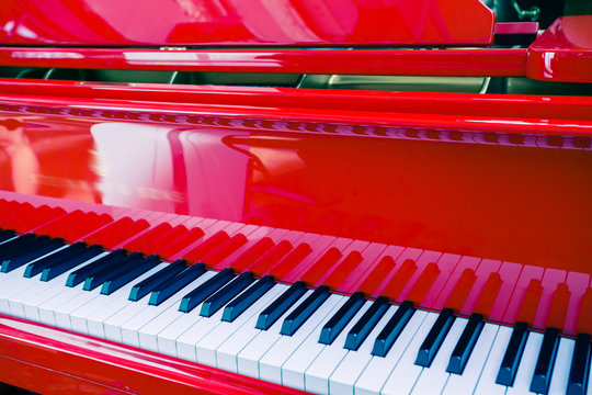 background of red piano