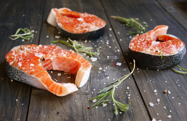 Fresh a salmon fillet