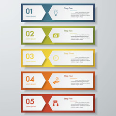 Design clean number banners template. Vector.