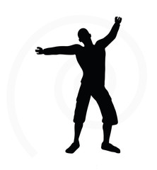 illustration of senior climber man silhouette