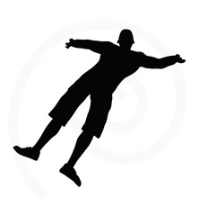 illustration of senior climber man silhouette
