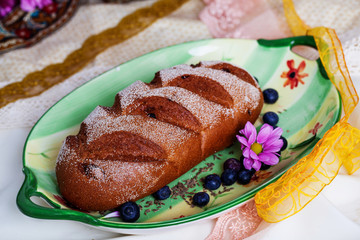 Beautiful Czech nat on loaf in a still life