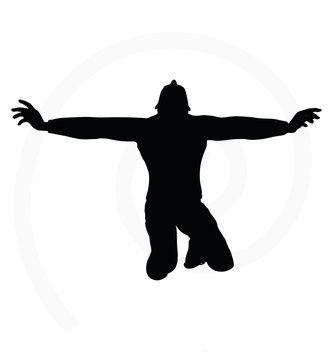 man silhouette isolated on white background