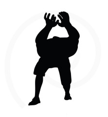 man silhouette isolated on white background