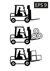 Vector delivery of cargo concept illustration.